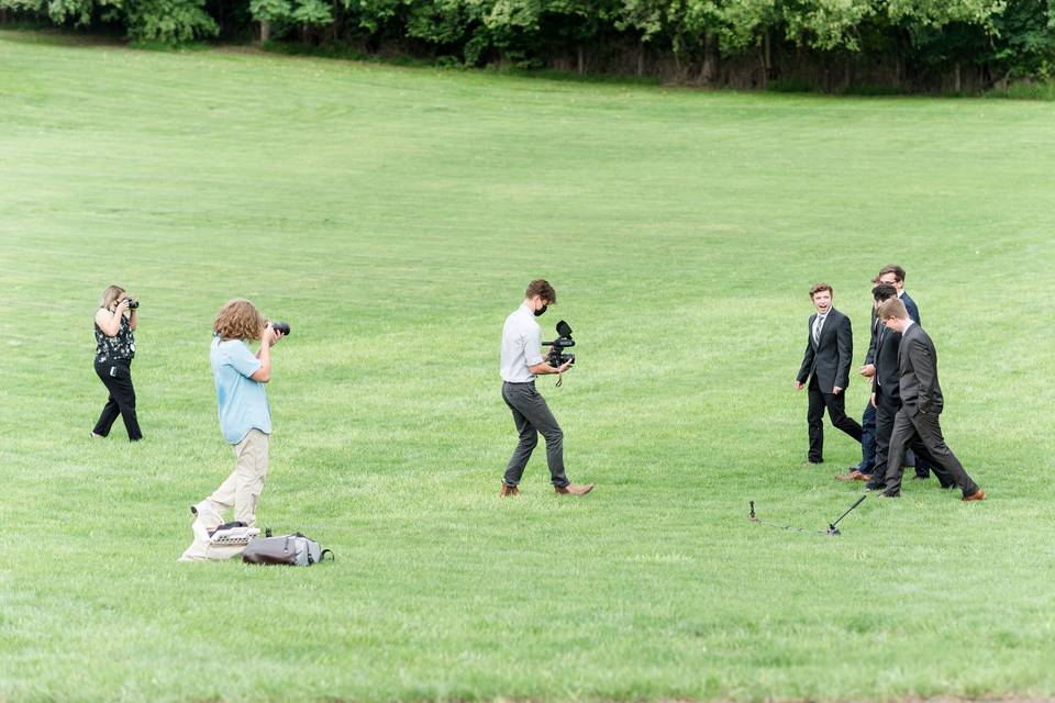 With the Groomsmen