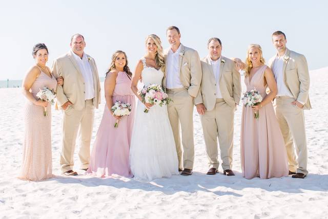 Wedding party on the beach