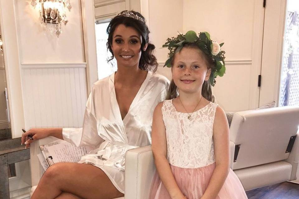 With the flower girl
