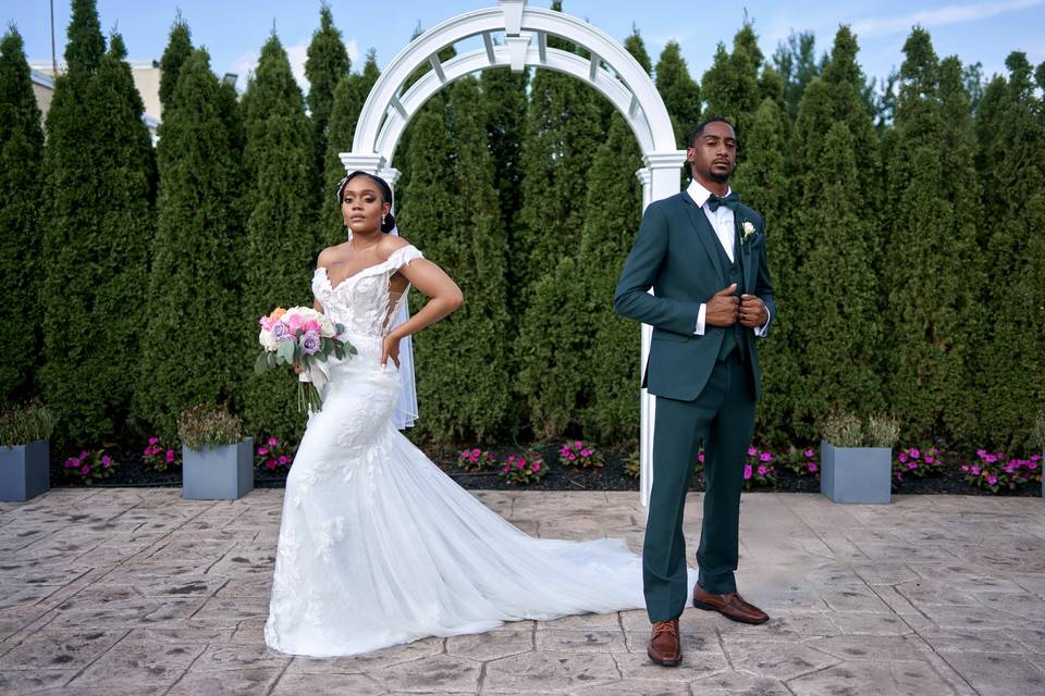 The couple one wedding day