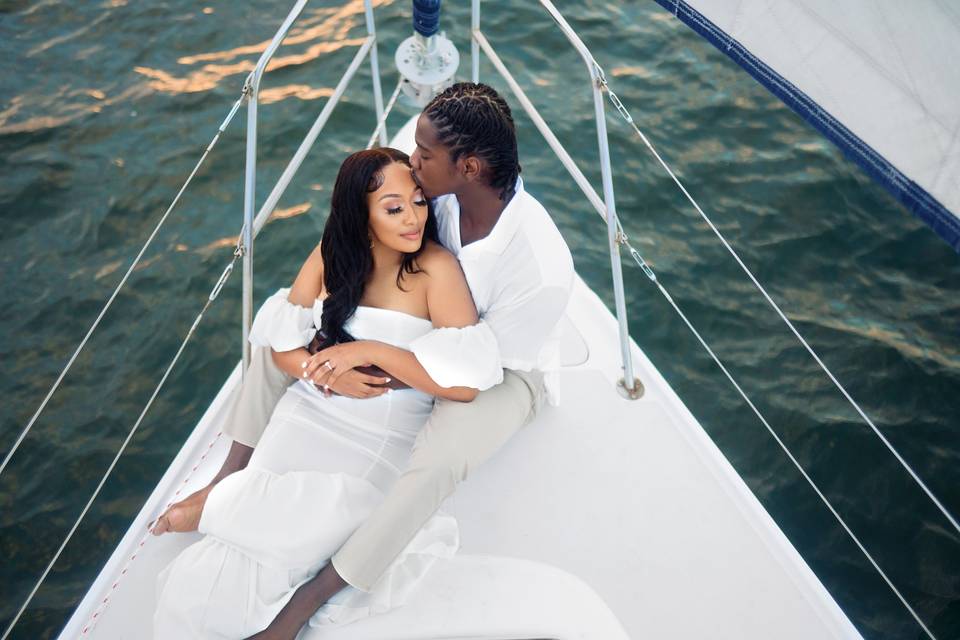 Dreamy boat engagement session