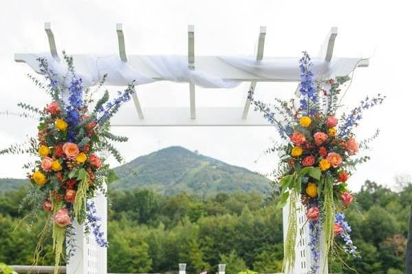 Outdoor wedding altar