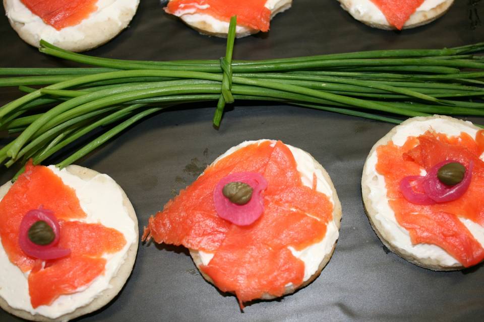 Old School salmon canapes