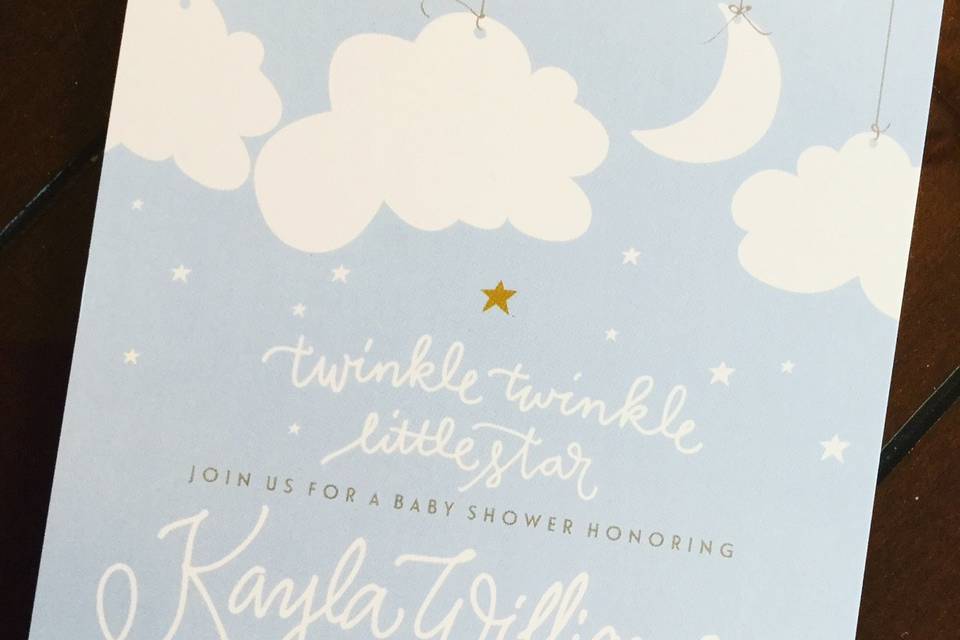 Unique lettering on invitation