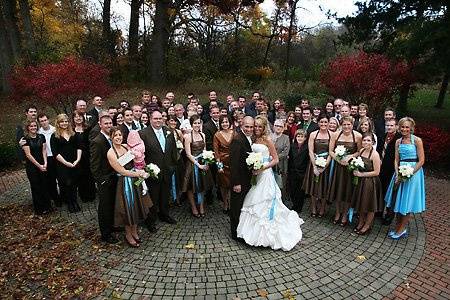 The couple with their guests