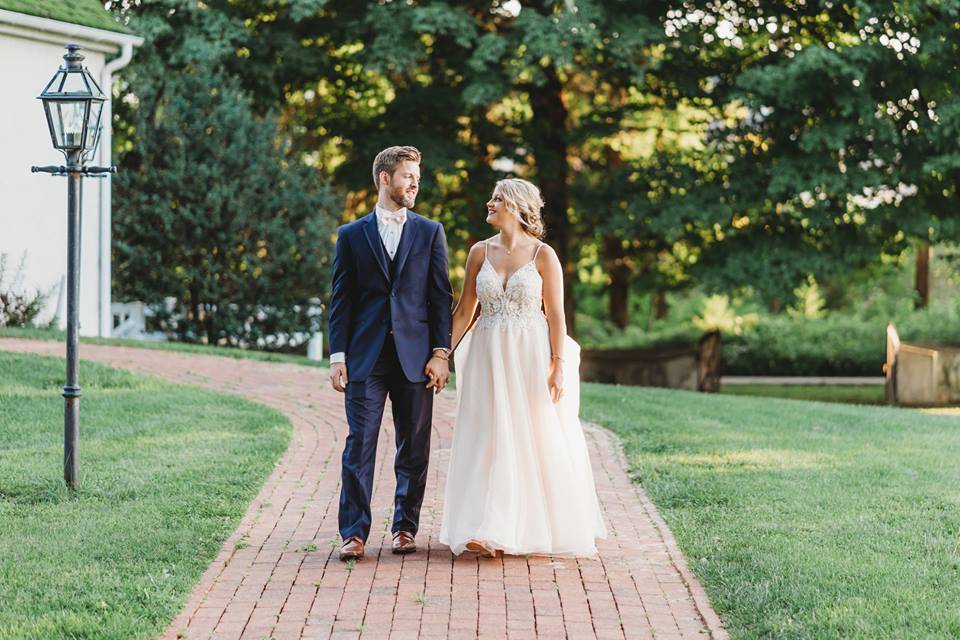 Newlyweds posing together