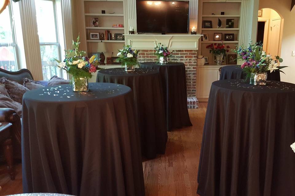 Cocktail reception setup