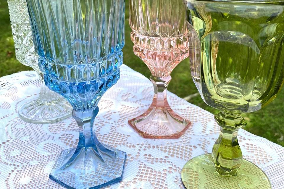 Vintage colored goblets