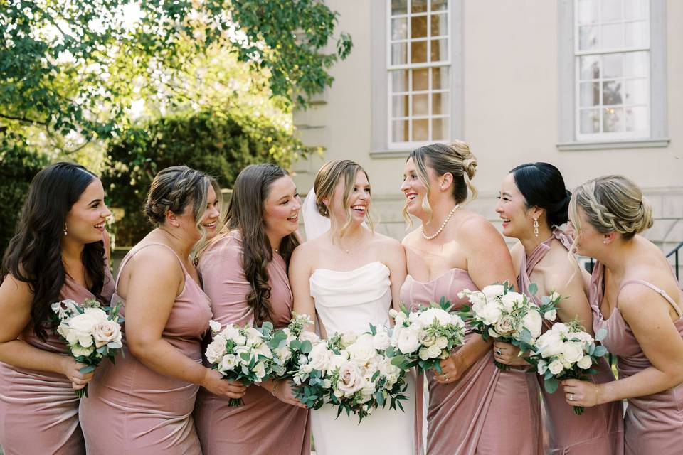 Bride and bridesmaids