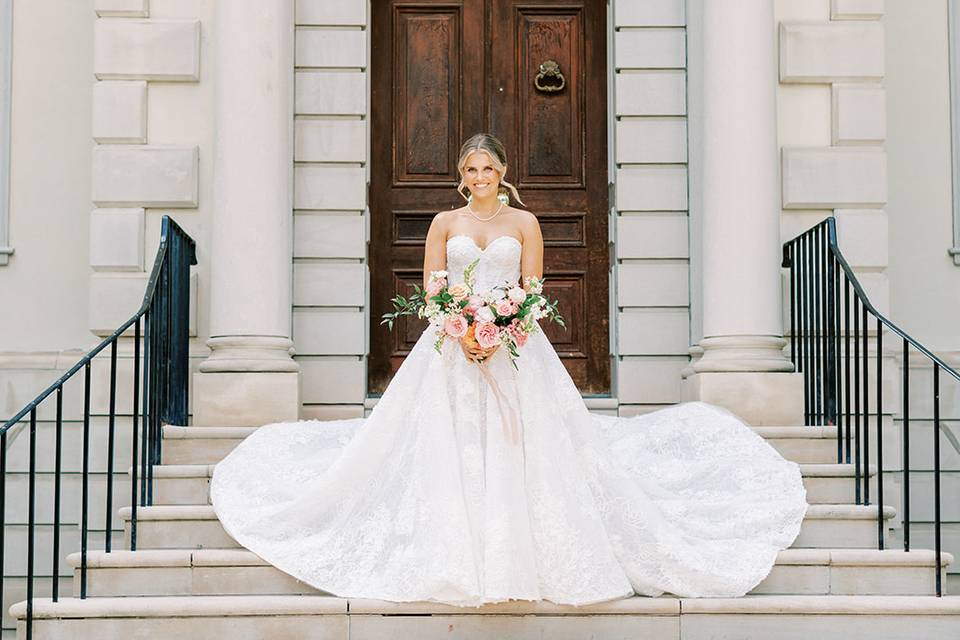 Bride on Steps