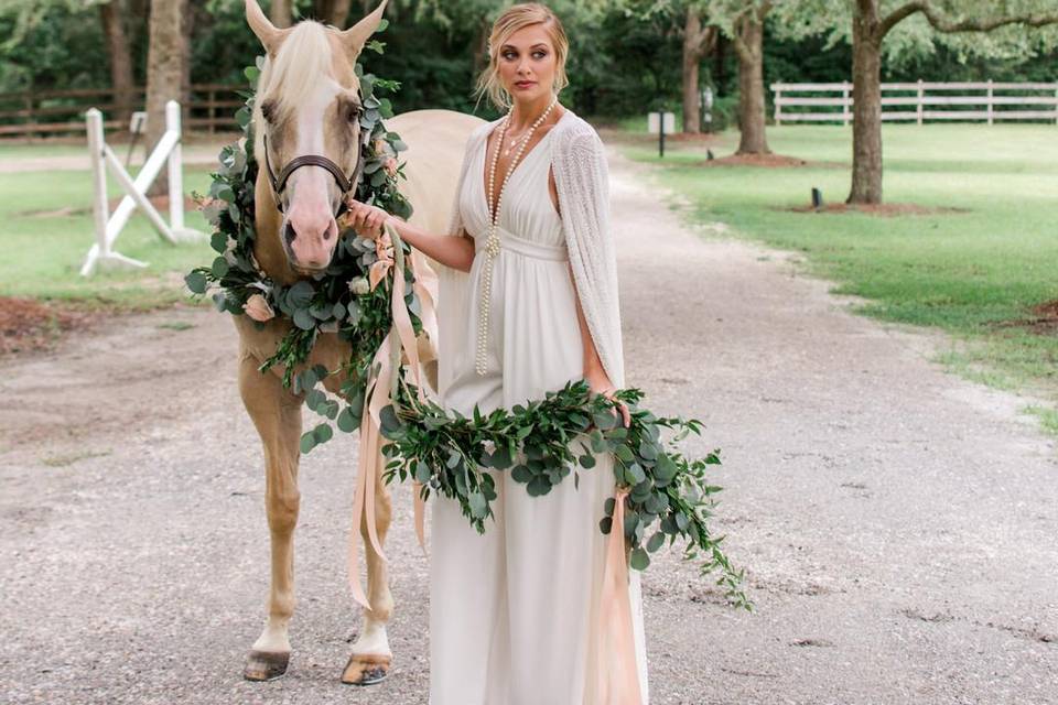 White Jumpsuit with cape