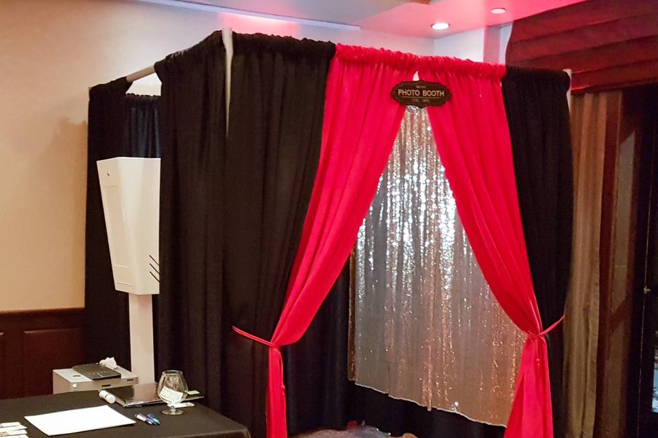 Our black enclosed booth