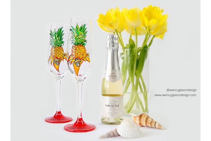 Pineapple champagne flutes