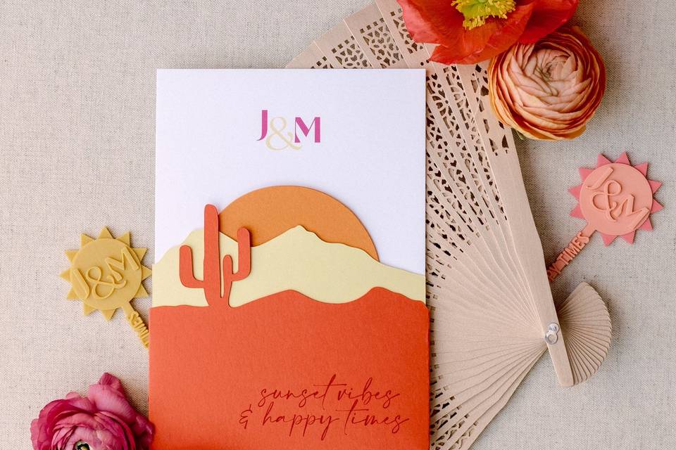 Desert wedding invitations