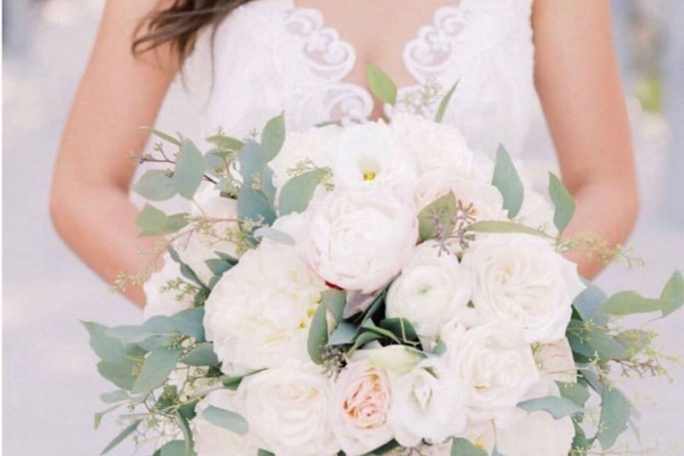 Bride with bouquet - One July Photo