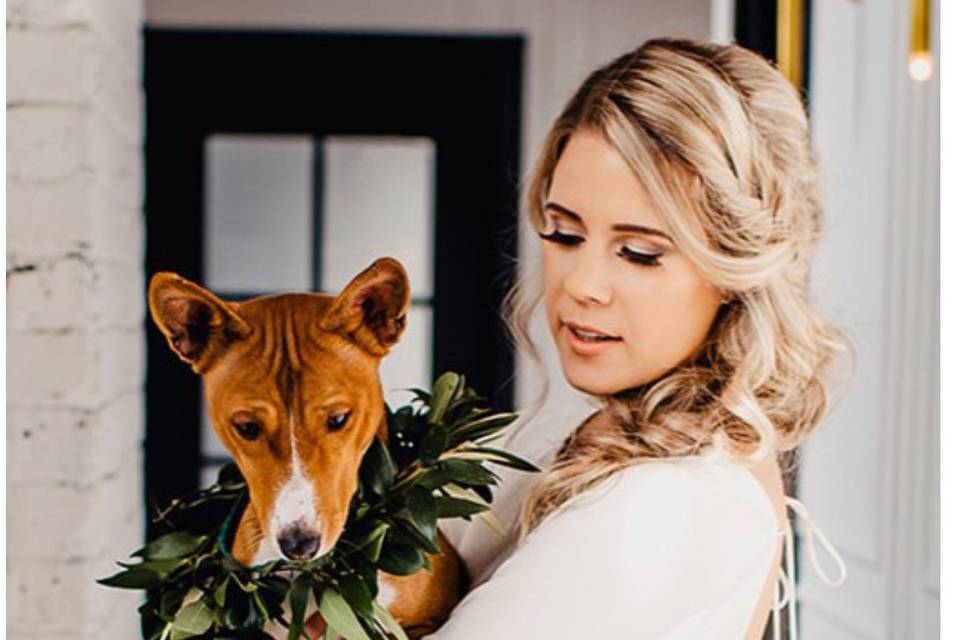 Bride with her dog - Rachel Mae Photography