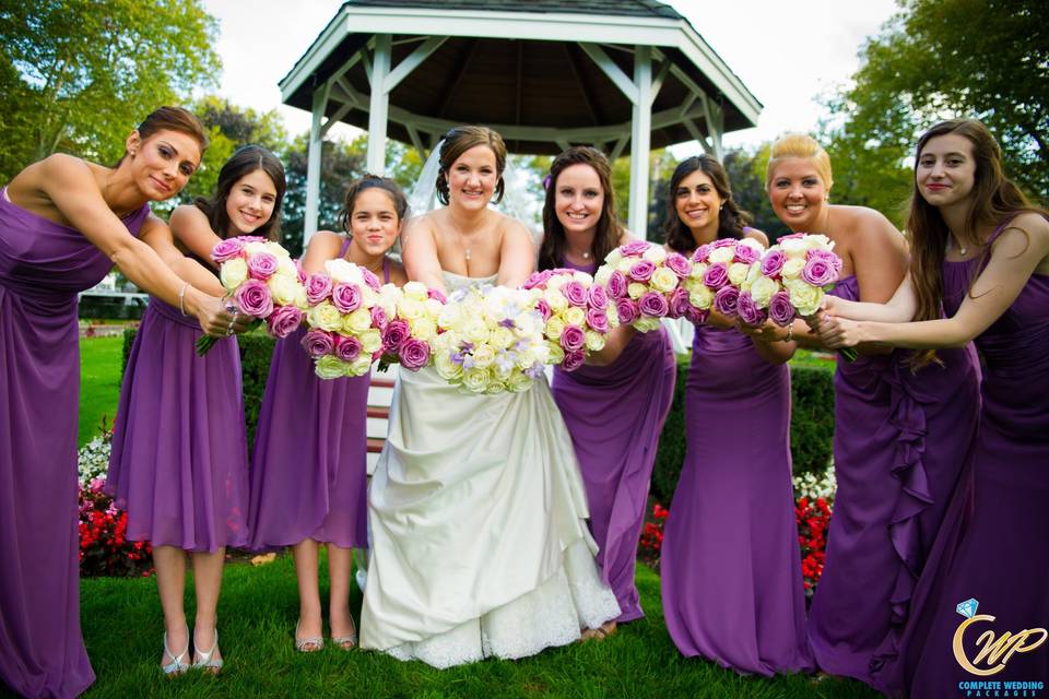 Bride and bridesmaids