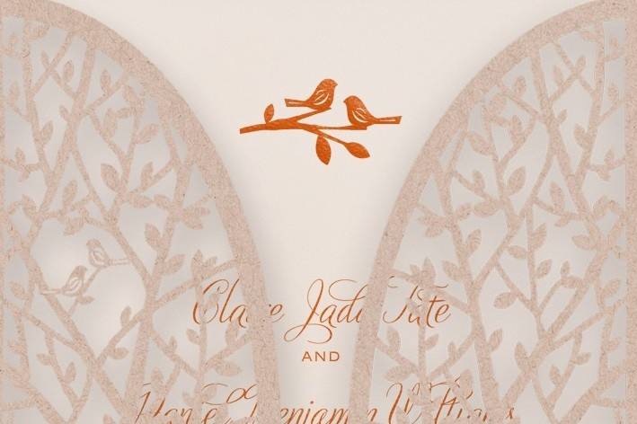 Perfect fall wedding invitation for those who love nature and birds.