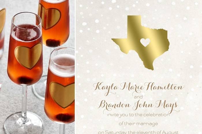 Be inspired by this collection which features a wedding invitation that showcases your home state.