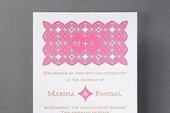 Letterpress wedding invitations can go totally couture as evidenced by this beauty of an invitation.