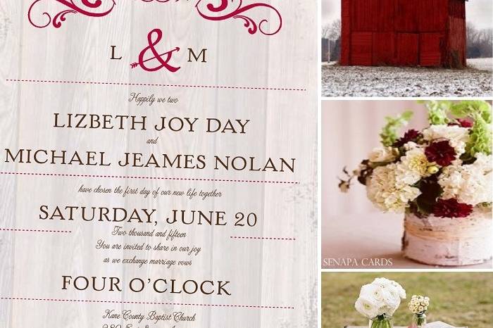 This rustic wedding invitation is the ideal way to announce your barn wedding.