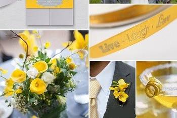 This modern and vibrant grey and yellow color palette will add so much life to your wedding day.