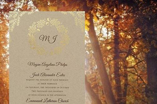 Let our fall wedding invitations help tell your autumnal love story.
