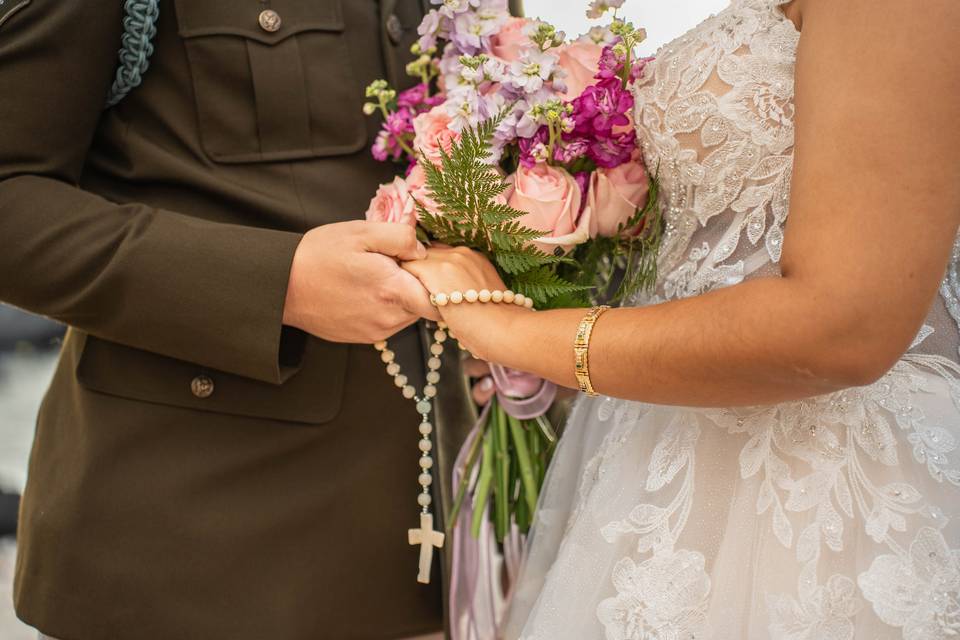 Hawaiian beach wedding photo