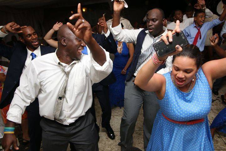 Guests dancing