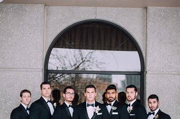 The groom with his groomsmen