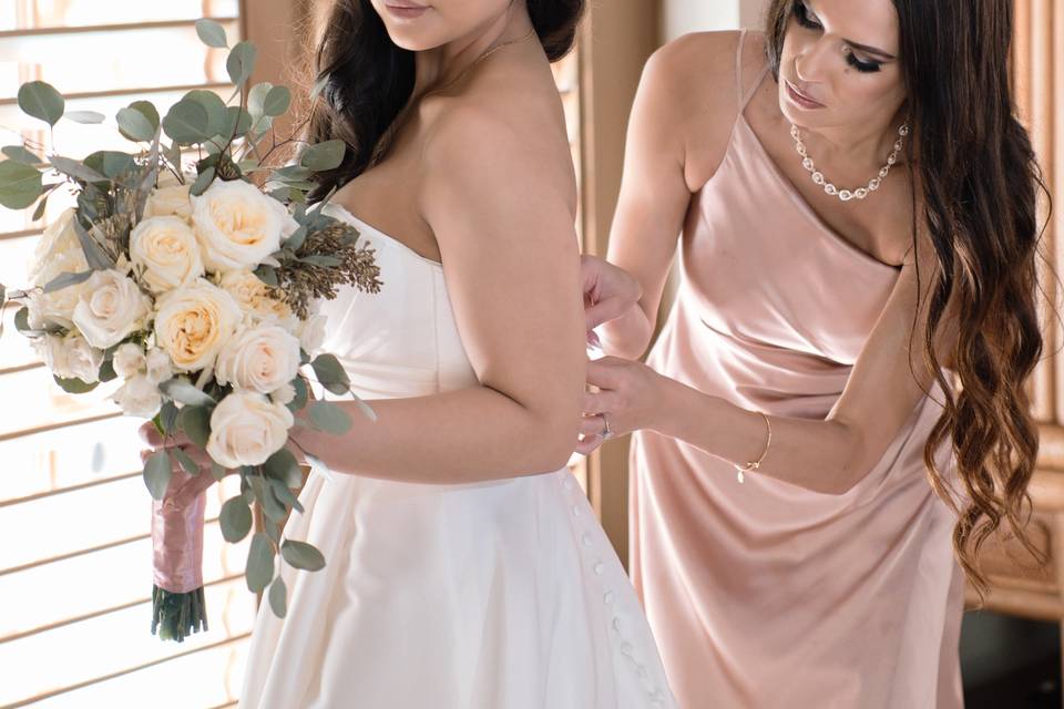 Bride getting ready