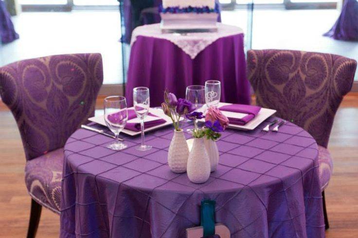 Pintuck linens- Perfect for sweetheart tables!