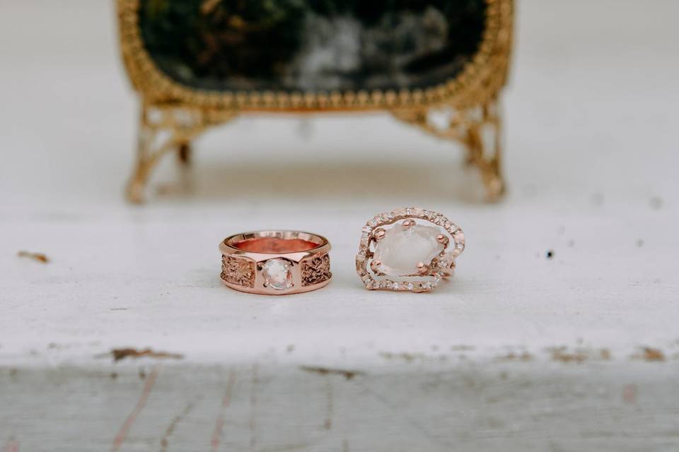 Herkimer Diamond Rose Gold Set