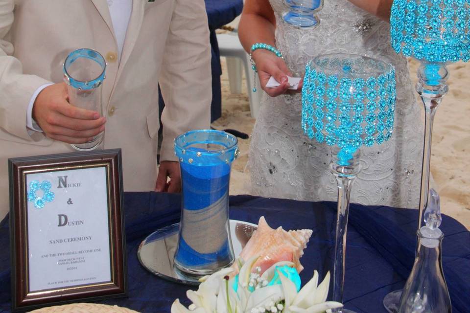 The sand ceremony is just one of the many add-ons we can offer for your wedding or vow renewal.