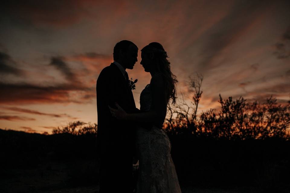 Intimate desert wedding