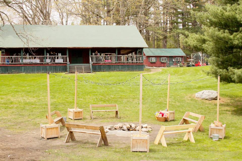 Campfire on the lodge lawn