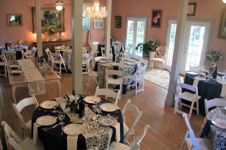 Our Magnolia Event Room is perfect for small receptions, rehearsal dinners, and bridal showers.