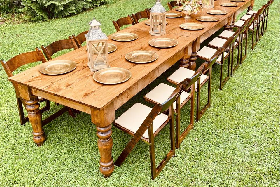 Custom-made rental tables