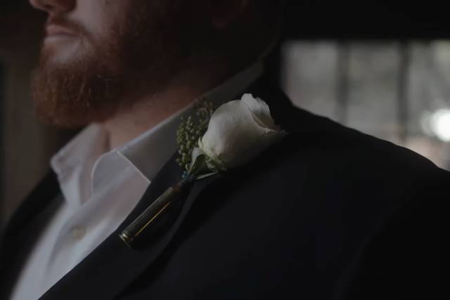 Close up of Groom