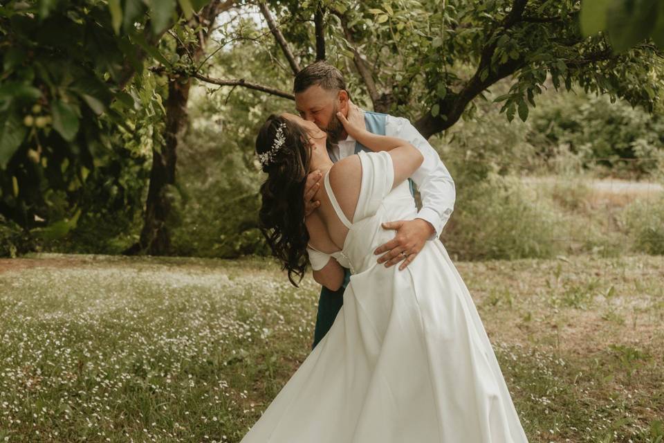 Mr & Mrs in the Orchard