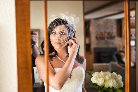 Bride in the mirror