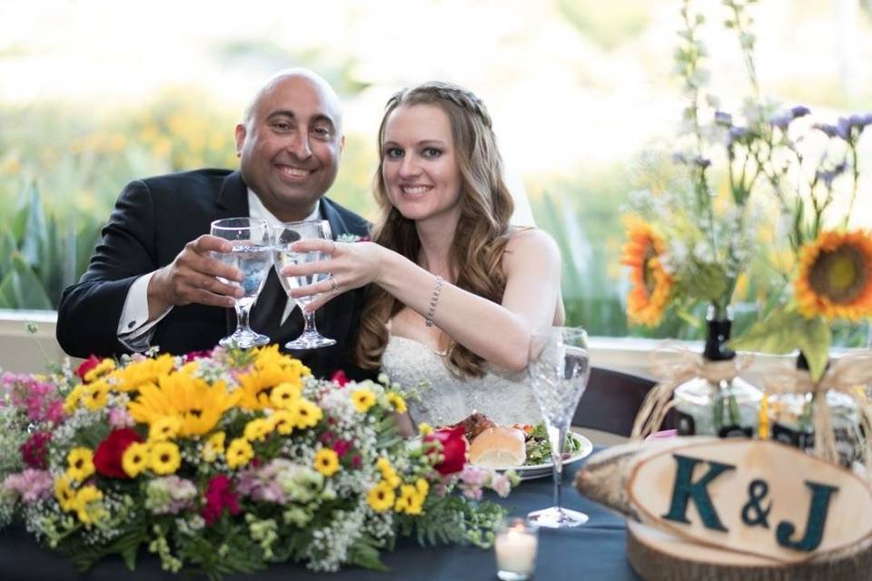 Newlyweds toast