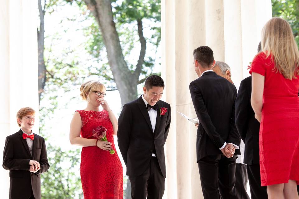 Funny officiant