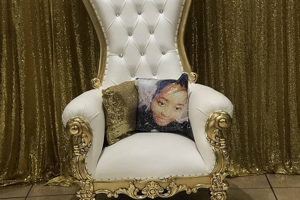 White and gold throne