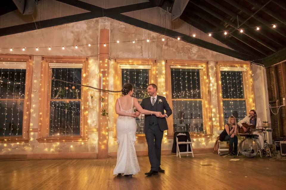 Newlyweds perform a dance number