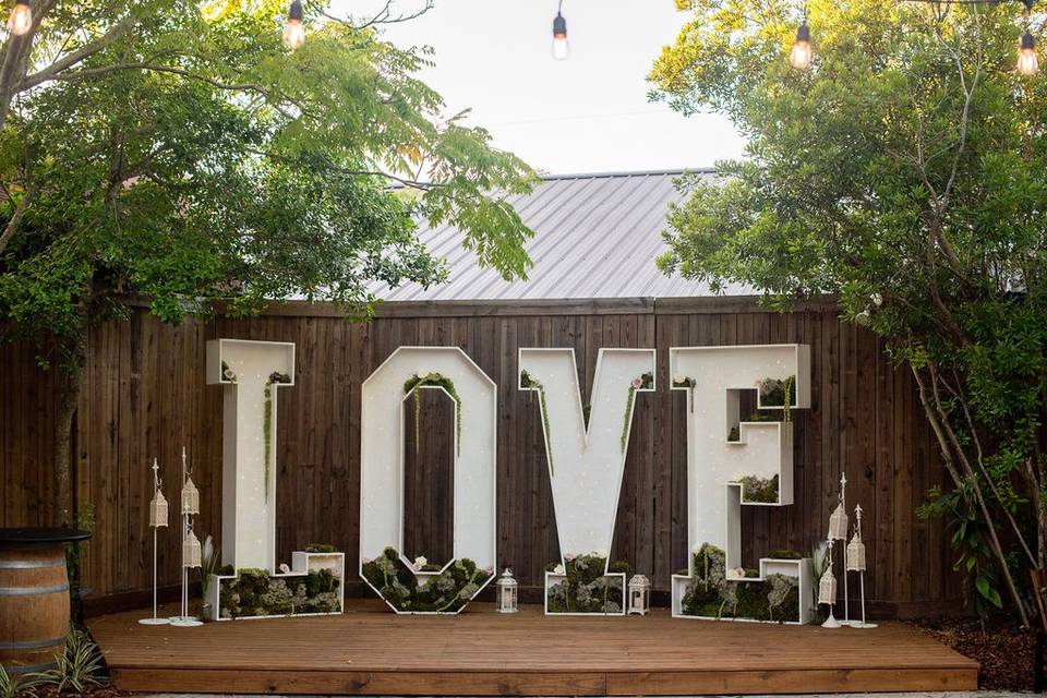 Garden ceremony LOVE