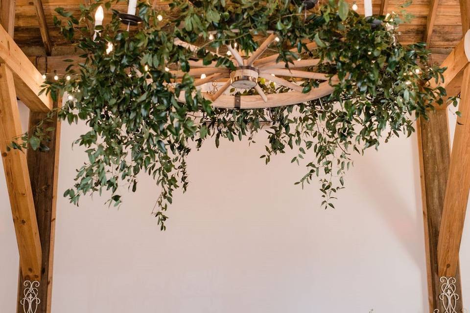 Chandelier with greenery