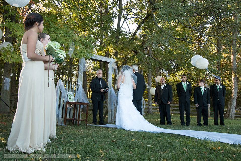 Outdoor wedding ceremony