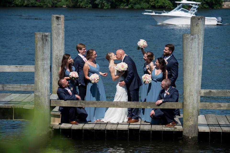 Wedding Party on Dock