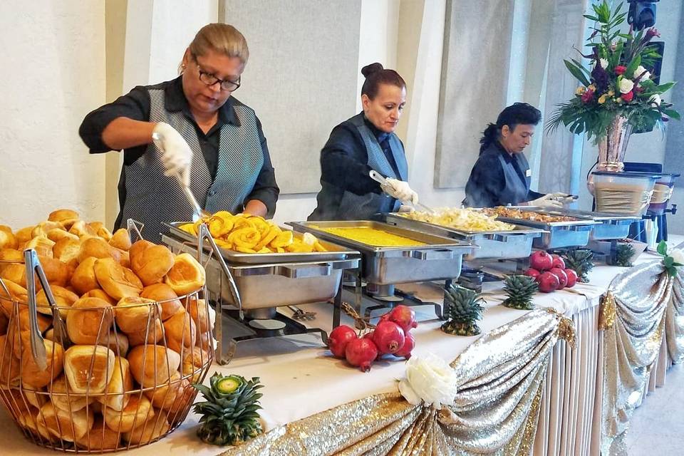 Buffet with staff